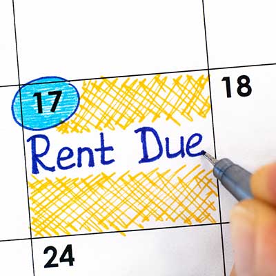 photo of calendar with rent due written